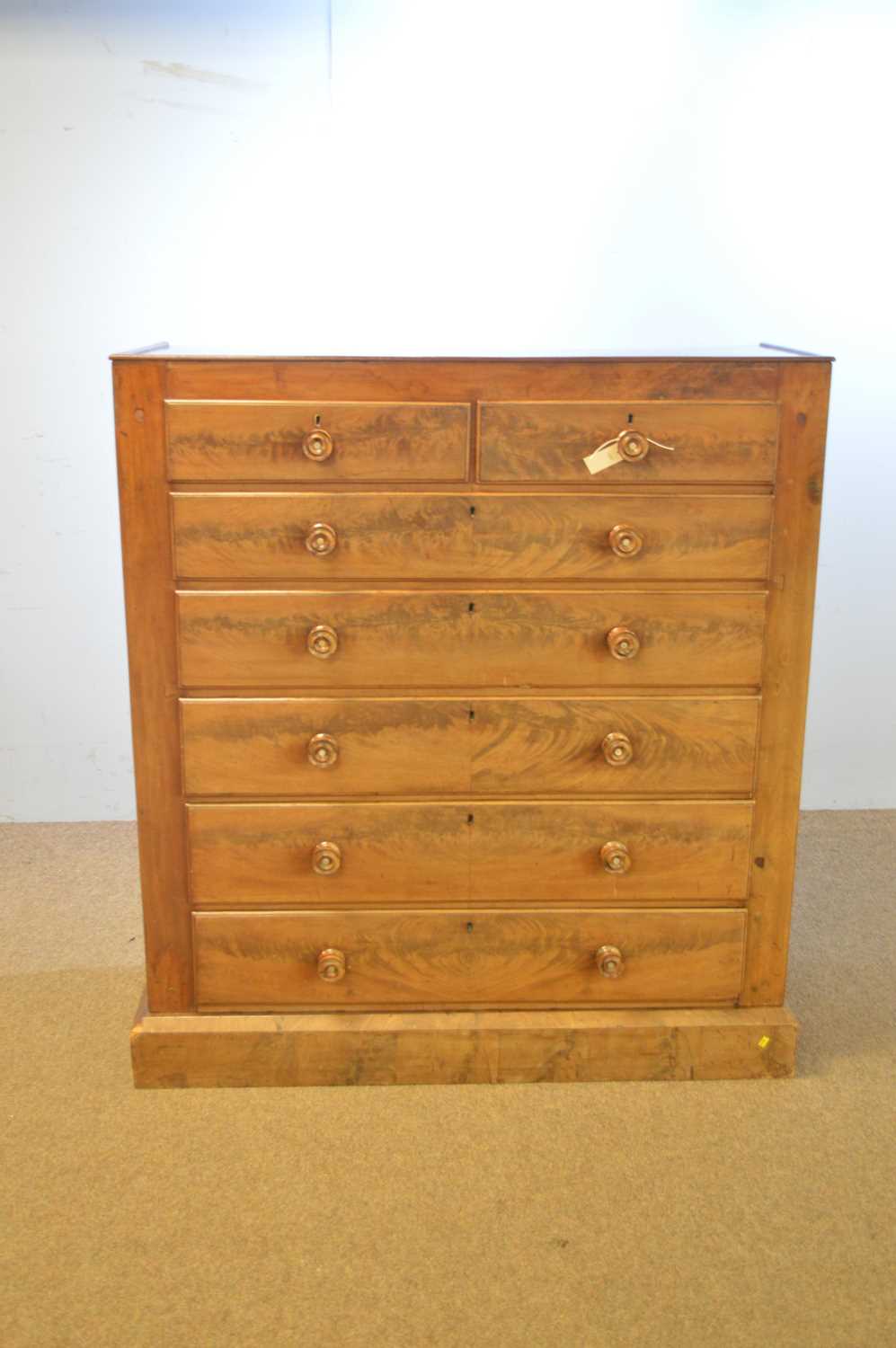 Lot 4 - Early 19th C mahogany chest of drawers.