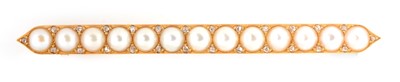 Lot 23 - A Victorian pearl and diamond brooch