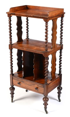 Lot 618 - Victorian rosewood three tier whatnot