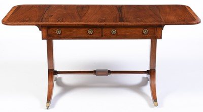 Lot 523 - A Regency style rosewood and banded sofa table from the Siesta range