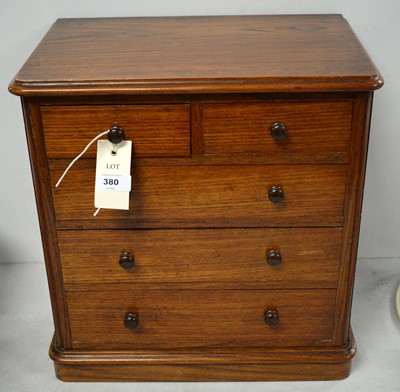 Lot 380 - A Victorian apprentice piece miniature chest of drawers