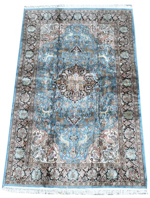 Lot 415 - A silk Qum rug