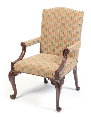 Lot 659 - 20th Century mahogany framed Gainsborough armchair