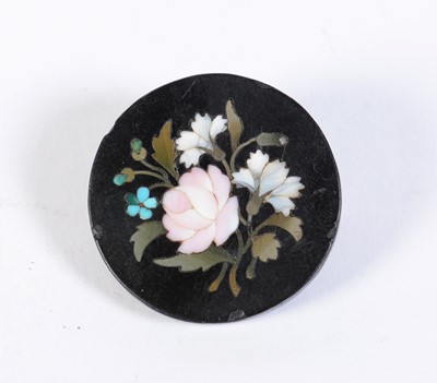 Lot 25 - A micromosaic brooch and a pietra dura brooch