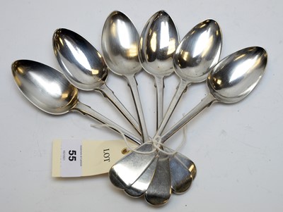 Lot 55 - A set of six William IV silver dessert spoons.