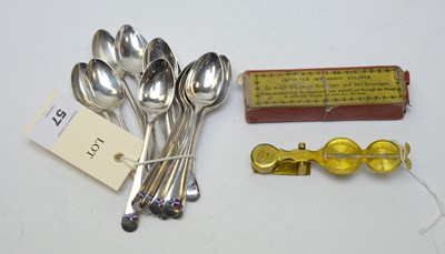 Lot 57 - A group of fifteen silver teaspoons from the Royal Columbo Yacht Club.