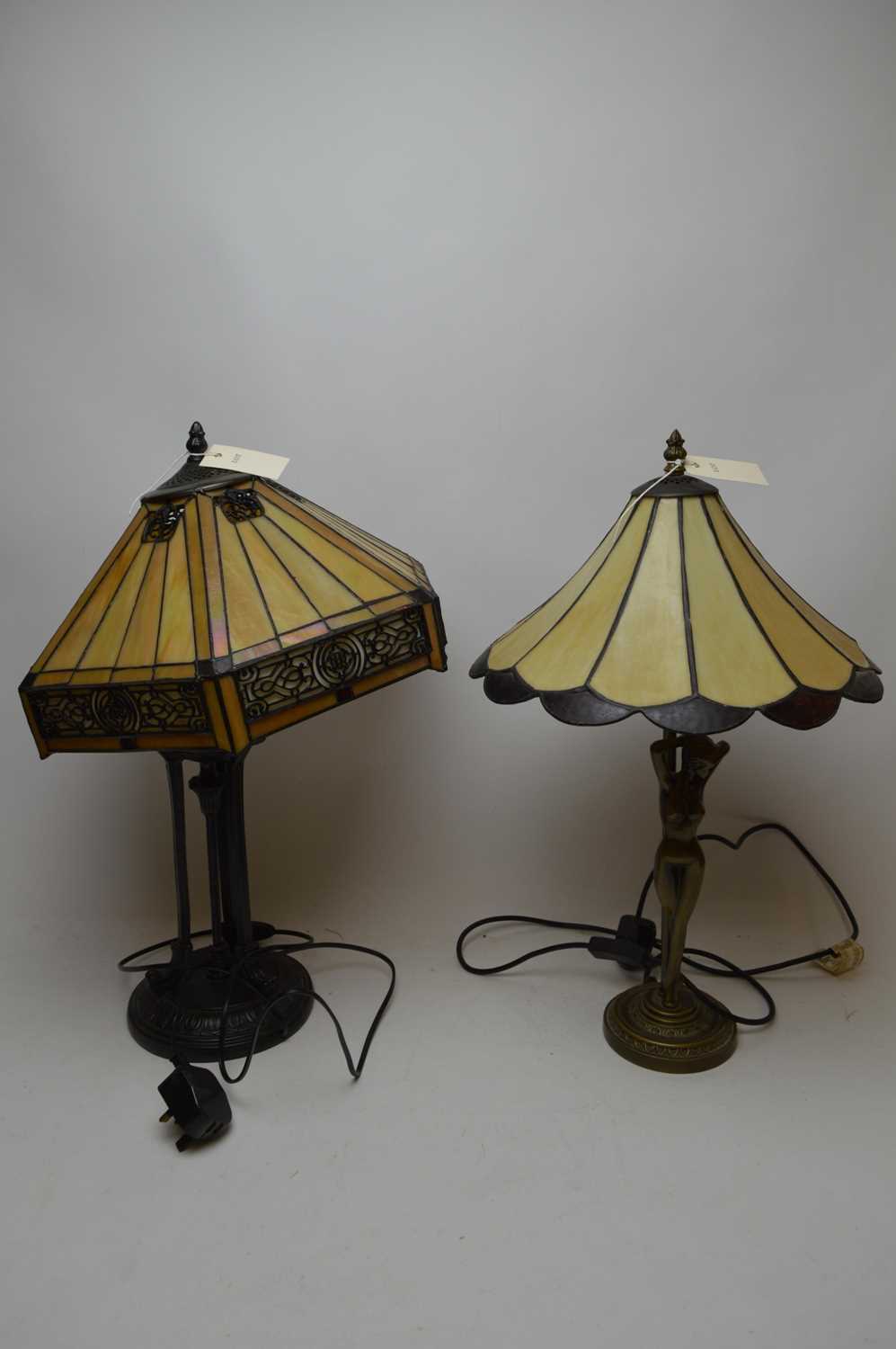 Lot 362 - Three table lamps and a standard lamp