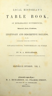 Lot 715 - Richardson (M.A.), The Local Historian's Table Book