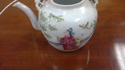 Lot 413 - Chinese tea pot and another