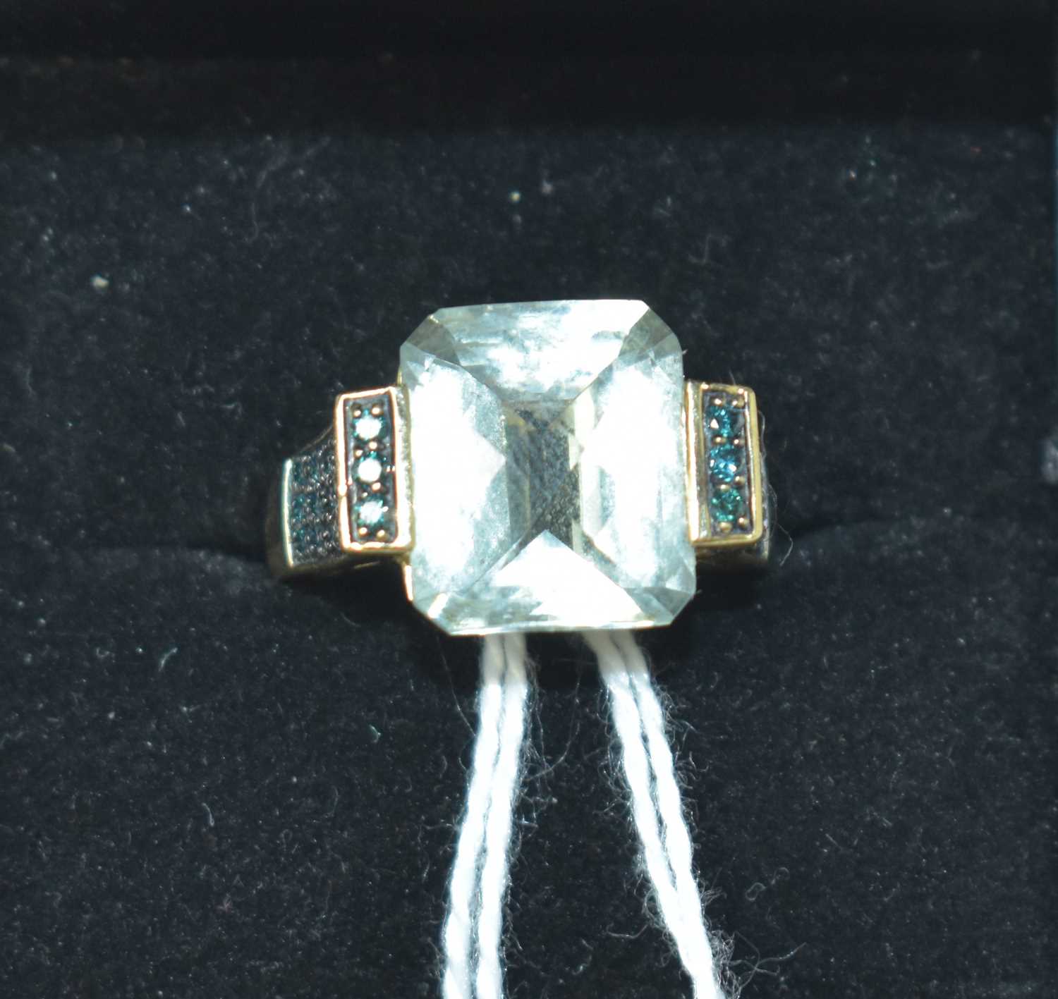 Lot 197 - A contemporary 14ct, green amethyst and green gemstone cocktail ring
