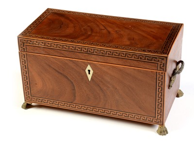 Lot 589 - A 19th Century flame mahogany tea caddy