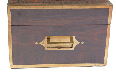 Lot 578 - A 19th Century brass inlaid rosewood vanity box.