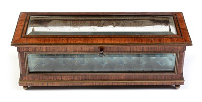 Lot 570 - A 19th Century mahogany and glass bijouterie or display box.