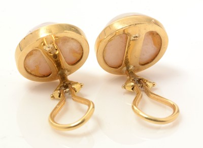 Lot 68 - A pair of mabe pearl earrings