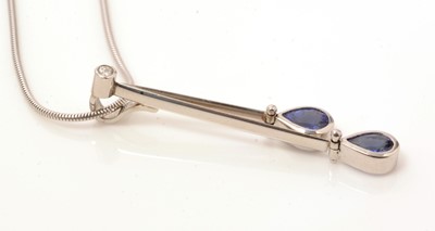 Lot 72 - A limited edition tanzanite and diamond pendant by Catherine Best
