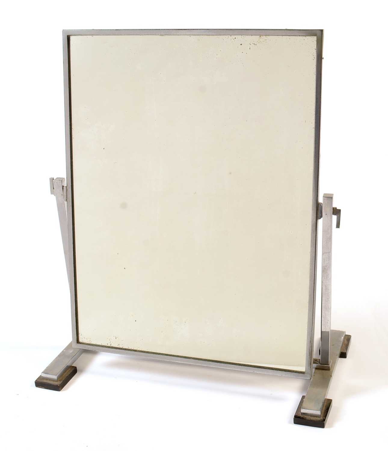 Lot 32 - A mid 20th Century chromed metal swing framed dressing table mirror.