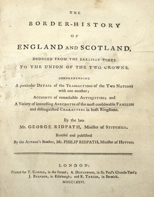Lot 760 - Ridpath's The Border-History of England and Scotland