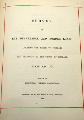 Lot 762 - Sanderson's Survey of the Border Lands