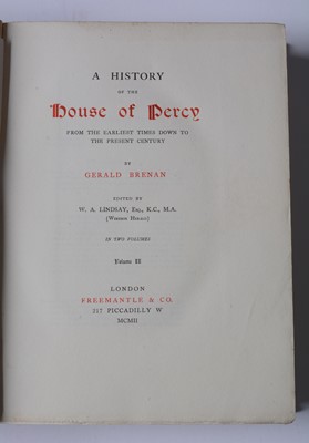 Lot 805 - Brenan (Gerald), A History of the House of Percy