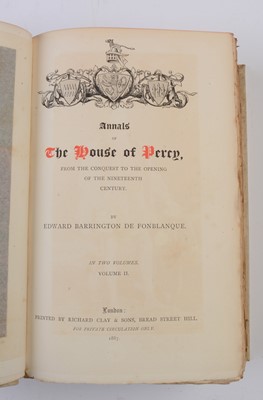 Lot 806 - de Fonblanque (Edward Barrington), Annals of the House of Percy