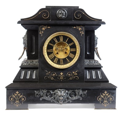 Lot 564 - 19th Century black slate mantle clock