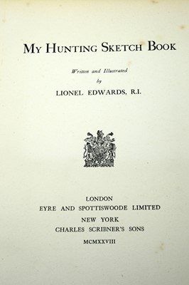 Lot 841 - Edwards (Lionel) My Hunting Sketch Book, 2 vols and another book