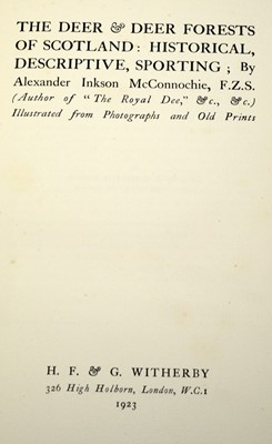 Lot 847 - McConnochie (Alexander Inkson) The Deer & Deer Forests of Scotland, and  books on country sports