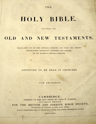 Lot 850 - A Bible in English, Old and New Testament