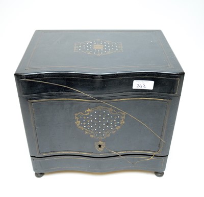 Lot 242 - 19th century inlaid ebonised decanter box