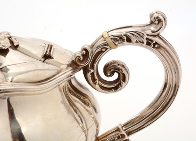 Lot 216 - French silver teapot by Jean François Veyrat