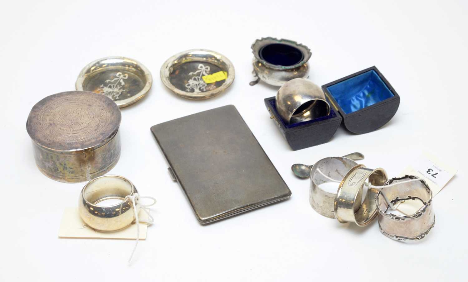 Lot 73 - Small items of antique and vintage silver.