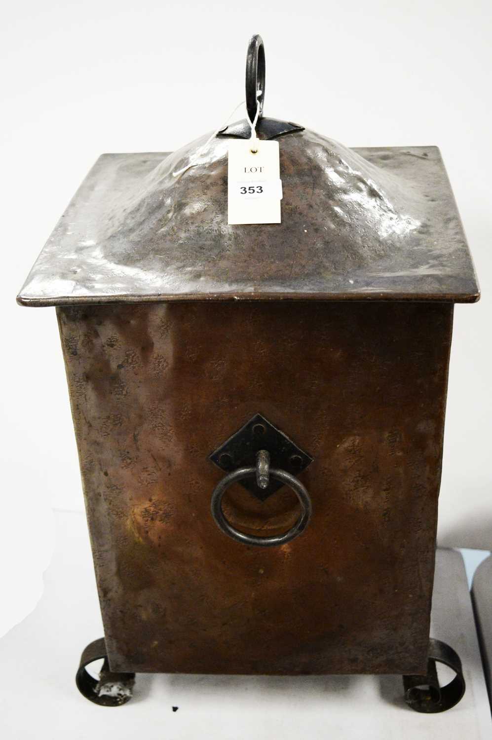 Lot 353 - Arts & Crafts lidded coal box