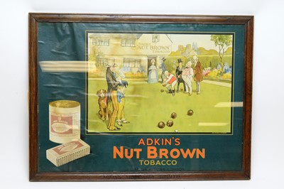 Lot 1298 - An early 20th Century advertising sign for Adkins Nut Brown Tobacco