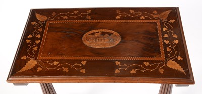 Lot 567 - An inlaid mahogany and yew wood Killarney table