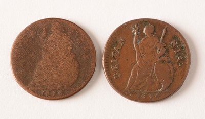 Lot 112 - Charles II, two farthings, 1674 and 1675, laur....