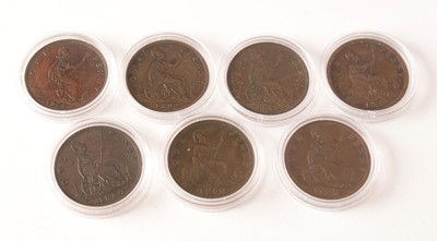 Lot 134 - Seven Queen Victoria Pennies