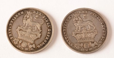 Lot 146 - Two George IV shillings, 1825 and 1826.