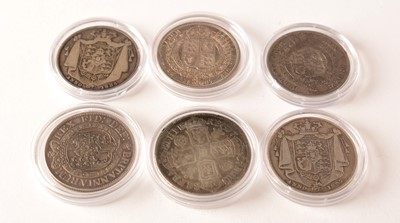 Lot 155 - Six 18th and 19th Century half-crowns.