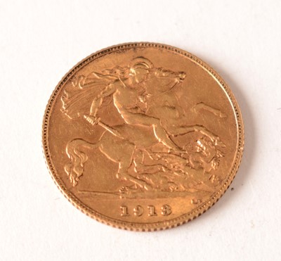 Lot 164 - George V gold half sovereign, 1918.