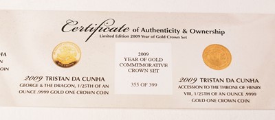 Lot 166 - 2009 year of gold commemorative crown four-coin set