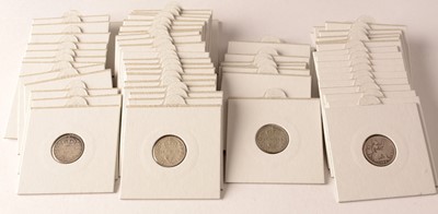 Lot 174 - A selection of 3d. coins, 1834-1943