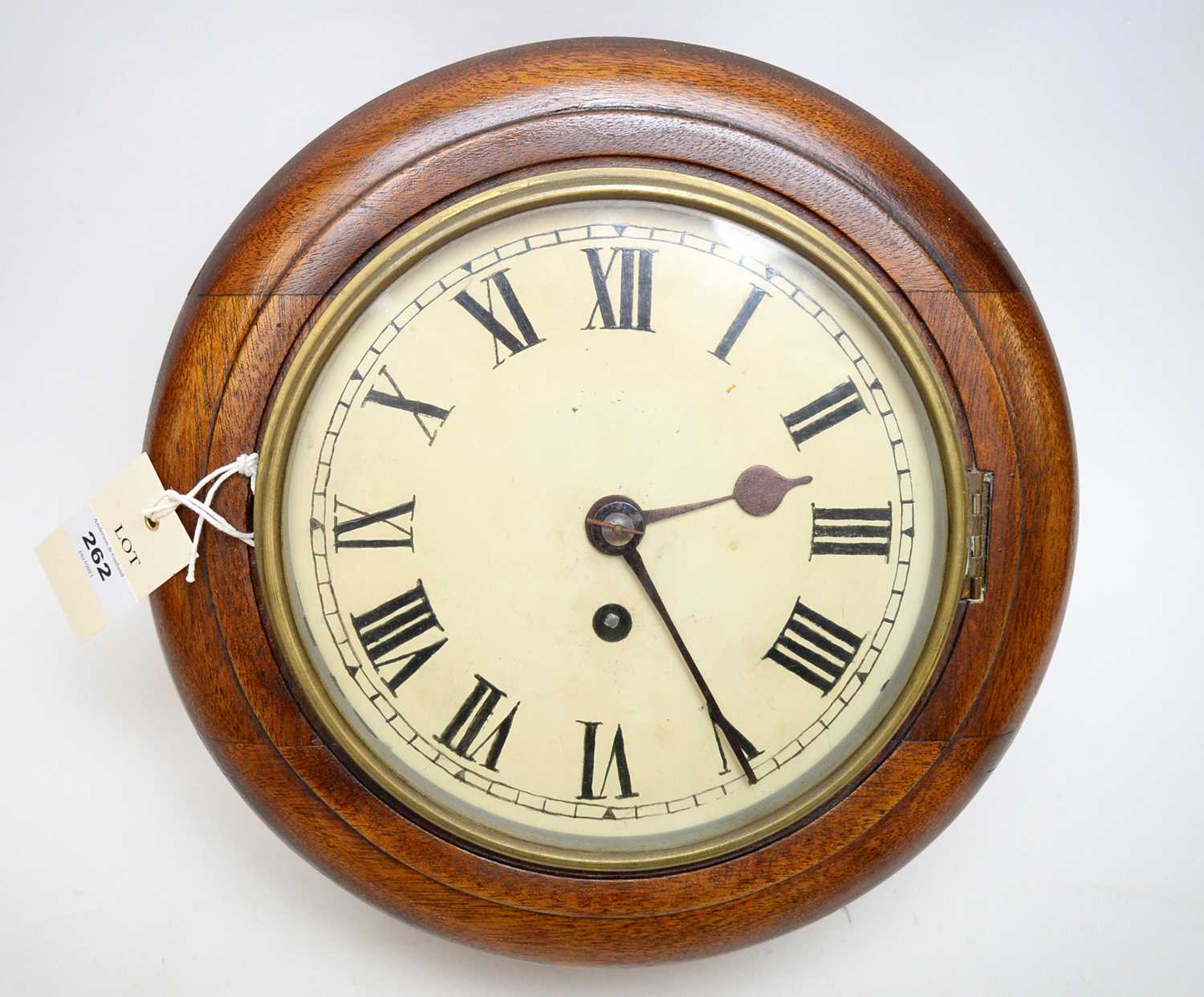 Lot 262 - A mahogany cased single fusee wall clock