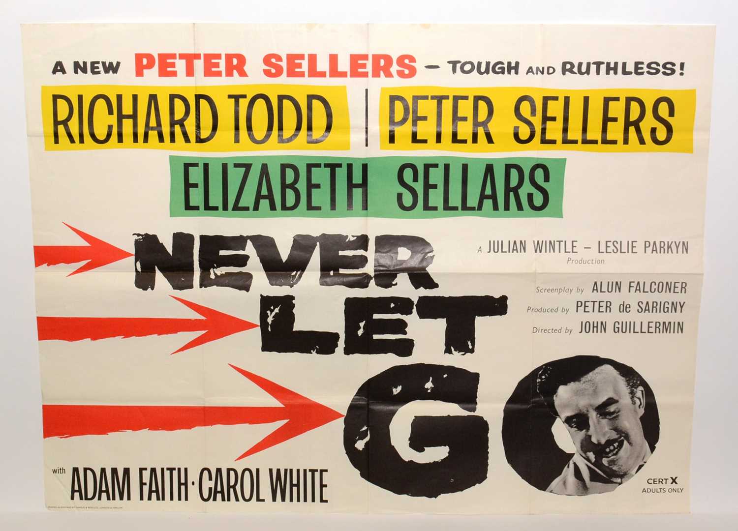 Lot 1281 - British quad movie poster for "Never Let Go"