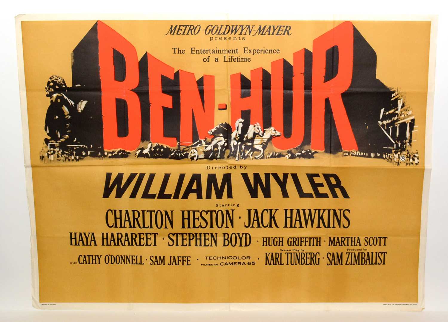Lot 1282 - British quad movie poster for "Ben-Hur"