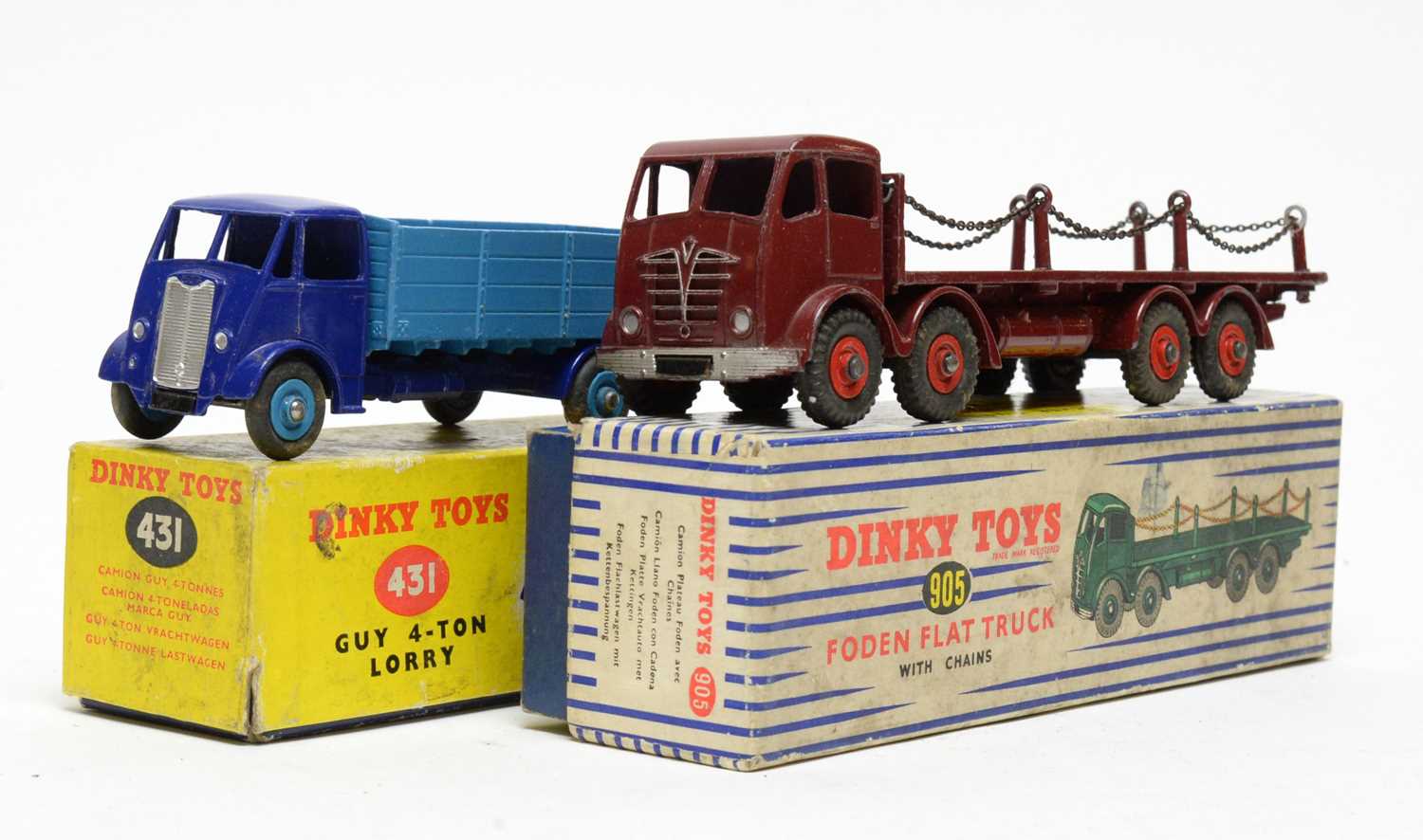 Lot 835 - Dinky Toys Bowdon Flat Truck and Guy 4-ton Lorry