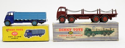 Lot 835 - Dinky Toys Bowdon Flat Truck and Guy 4-ton Lorry