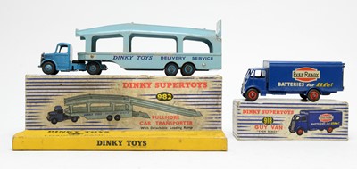 Lot 836 - Dinky Toys Guy Van 'Ever Ready', and  Pullmore car transporter