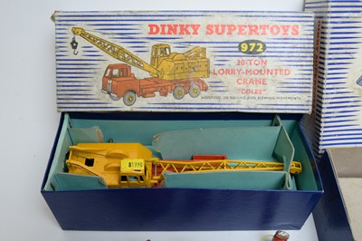 Lot 832 - Dinky Supertoys 20-ton Lorry mounted crane 'Coles' and other items