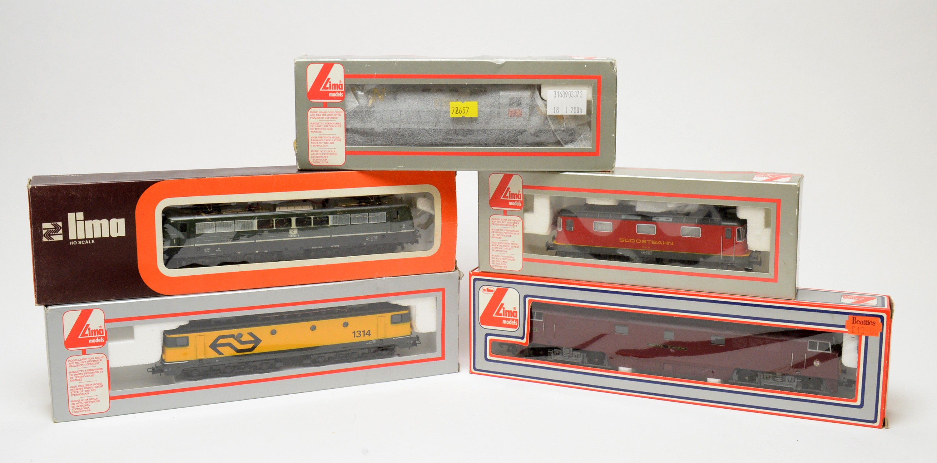 Lot 625 Five LIMA model trains, European Outlines.