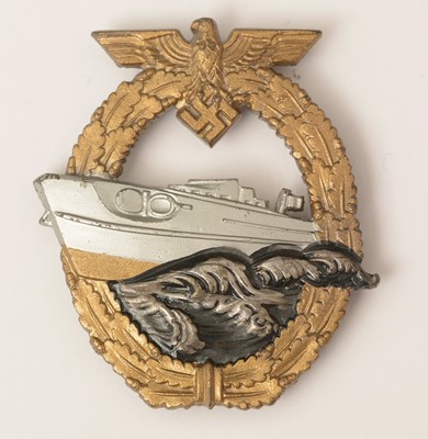 Lot 1143 - WWII Kriegsmarine E Boat war badge, 2nd pattern